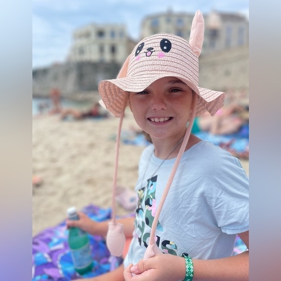 Girl's Hat Rabbit Ears Children Cap with Moving Ears - Summer Sunhat - Picture 1 of 15